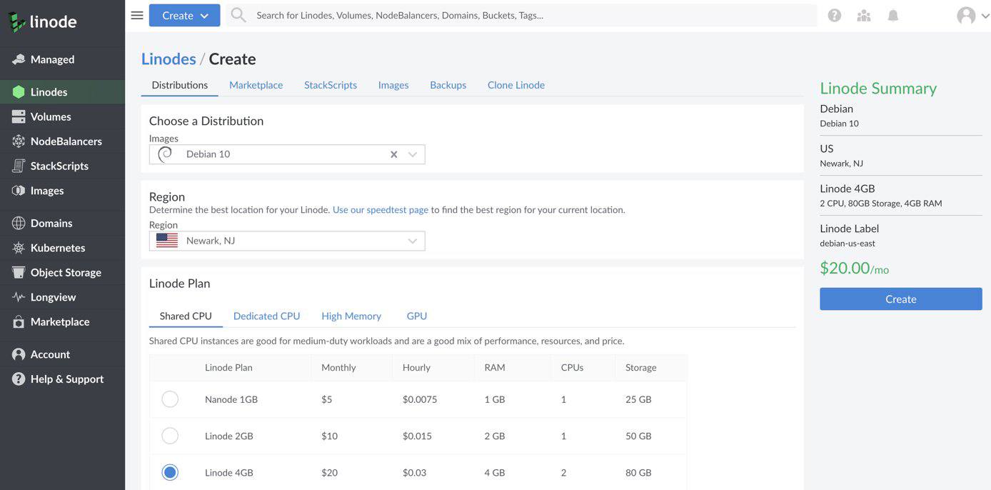Getting Started Create Linode