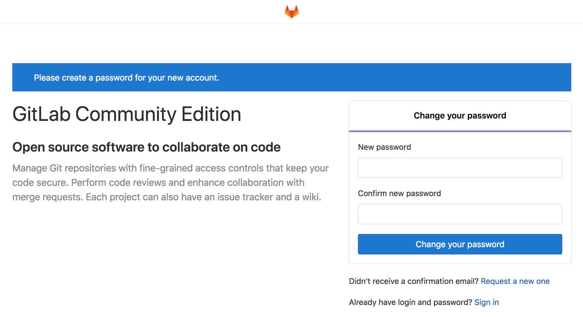 Create a password for the adminstrator&rsquo;s account.