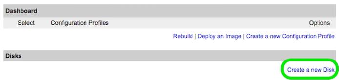 Create a new disk Create a new disk