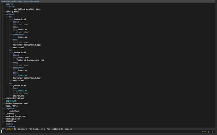 A directory tree in broot