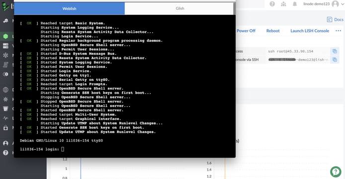 An example of the Lish Web Console