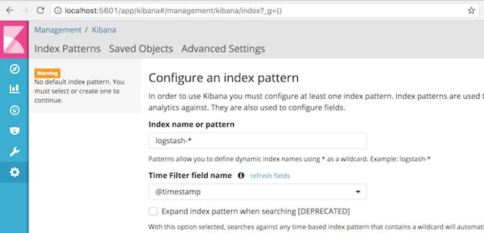 Kibana 5 Index Pattern Configuration Kibana 5 Index Pattern Configuration
